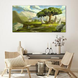 Obraz na skle Obraz na skle Fantasy stromové kameny