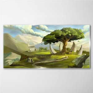 Obraz na skle Obraz na skle Fantasy stromové kameny