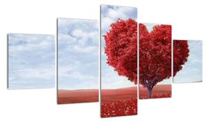 Červené srdce - obraz (125x70cm)