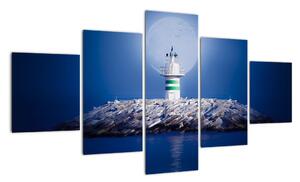 Maják na moři - obraz (125x70cm)