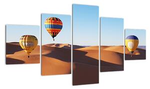 Obraz- horkovzdušné balóny v poušti (125x70cm)