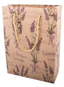 Papírová taška levandule přírodní 15×20×6cm