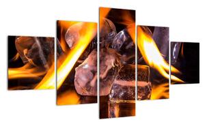 Obraz ledových kostek v ohni (125x70cm)