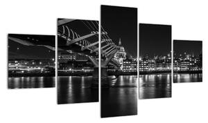 Černobílý obraz mostu (125x70cm)