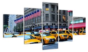 Moderní obraz - žluté taxi (125x70cm)