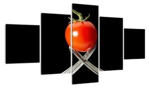 Obraz - rajče s vidličkami (125x70cm)