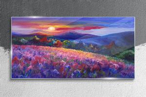 Obraz na skle Obraz na skle Malování hory louka