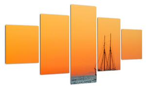 Plachetnice na moři - moderní obraz (125x70cm)