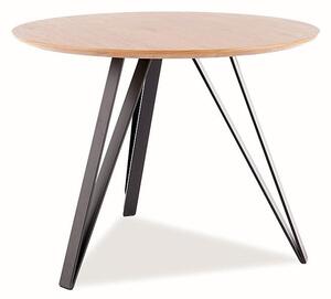 Jídelní stůl Tetis, průměr 100 cm, dub / černá