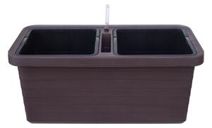 Samozavlažovací truhlík PLASTIA BERBERIS DUO 78x39x35 čokoláda