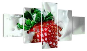 Obraz jahody v jogurtu (125x70cm)