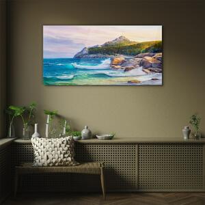 Obraz na skle Obraz na skle Malování lesního pobřeží moře