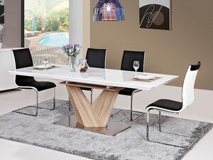 Jídelní stůl Alaras I 160 × 90 cm, bílá / dub sonoma