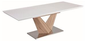 Jídelní stůl Alaras I 160 × 90 cm, bílá / dub sonoma