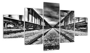 Železnice, koleje - obraz na zeď (125x70cm)