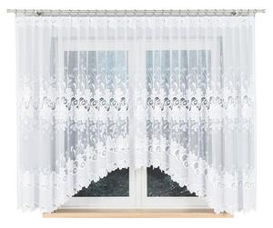 Bílá žakárová záclona KASJANA 400x160 cm
