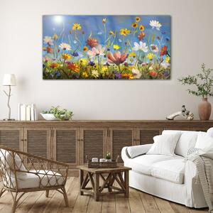 Obraz na skle Obraz na skle Malování květiny louka