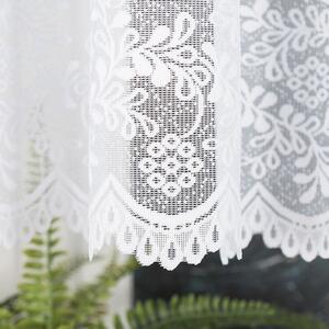 Bílá žakárová záclona KAROLINA 350x170 cm