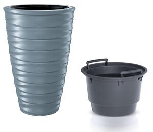 Květináč FREZE s vkladem 38,3 cm - barva: světle šedá