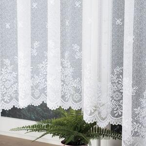 Bílá žakárová záclona KAROLINA 350x170 cm