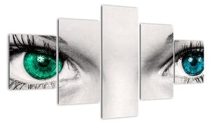 Obraz - detail zelených očí (125x70cm)