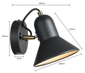 Nástěnné bodové svítidlo ASTAMA 1xE27/40W/230V černá/mosaz