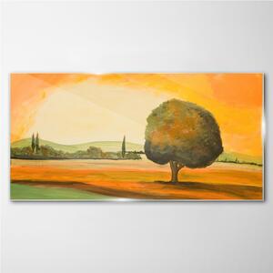 Obraz na skle Obraz na skle Malování krajinné strom