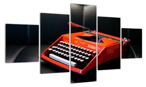 Obraz červeného psacího stroje (125x70cm)