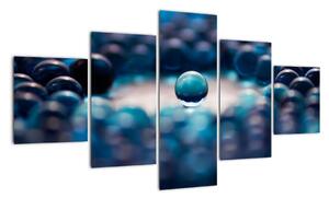 Obraz modré skleněné kuličky (125x70cm)