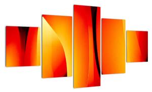 Oranžový abstraktní obraz (125x70cm)