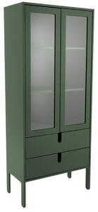 Matně zelená lakovaná vitrína Tenzo Uno 178 x 76 cm