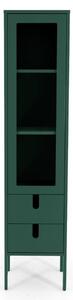 Matně zelená lakovaná vitrína Tenzo Uno 178 x 40 cm