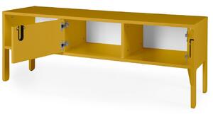 Matně hořčicově žlutý lakovaný TV stolek Tenzo Uno 137 x 40 cm