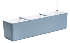 Samozavlažovací truhlík PLASTIA BERBERIS 80 cm šedomodrá + bílá