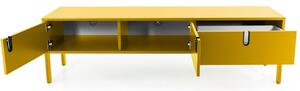 Matně hořčicově žlutý lakovaný TV stolek Tenzo Uno 171 x 46 cm