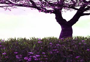 Murando DeLuxe Obraz Strom fialový Velikost: 90x30 cm