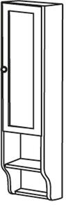 SAPHO RETRO skříňka k zrcadlu 25x115x20cm, pravá, buk 1681