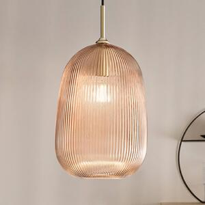 Luce Ambiente Design Závěsné světlo DUKE, jantarová, Ø 21 cm, sklo, stmívatelný, Krémová / jantar, Obývací pokoj / jídelna, Sklo