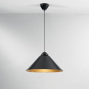 Luce Ambiente Design Závěsné světlo Big Bang černá/zlatá, Ø 49 cm, kov, stmívatelný, Černá, Obývací pokoj / jídelna, kov, Moderní