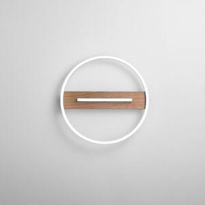 Luce Ambiente Design LED nástěnné světlo Azimuth, Ø 40 cm, černá/v barvě dřeva, kov, Tmavé dřevo, Obývací pokoj / jídelna, kov, Moderní