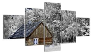 Chaloupka v zimě, obrazy (125x70cm)