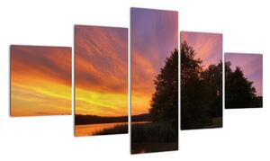 Barevný západ slunce - obraz (125x70cm)