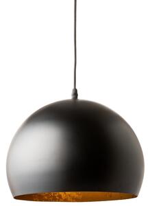 Moebel Living Matně černo zlaté kovové závěsné světlo Dome 30 cm
