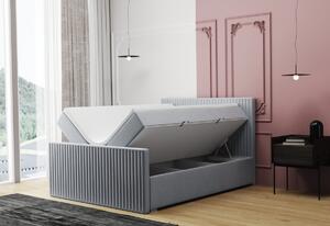 Čalouněná postel boxspring REMOS + topper, 140x200, monolith 02