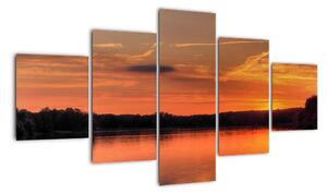 Západ slunce na jezeře, obraz (125x70cm)
