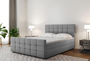 Čalouněná postel boxspring MARIN + topper, 160x200, mat velvet 85