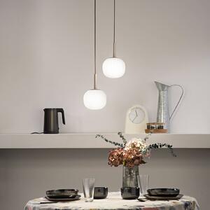 Luce Ambiente Design Závěsné světlo Eris, délka 26 cm, hnědé/bílé, kov/sklo, 2 žárovky, stmívatelný, Hnědá / rez, Obývací pokoj / jídelna, Hliník, Moderní