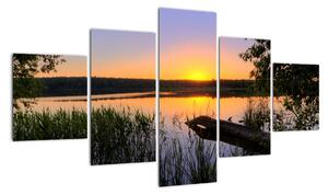 Obrázek jezera se západem slunce (125x70cm)
