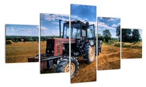 Obraz traktoru v poli (125x70cm)
