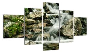 Horský vodopád - obraz (125x70cm)